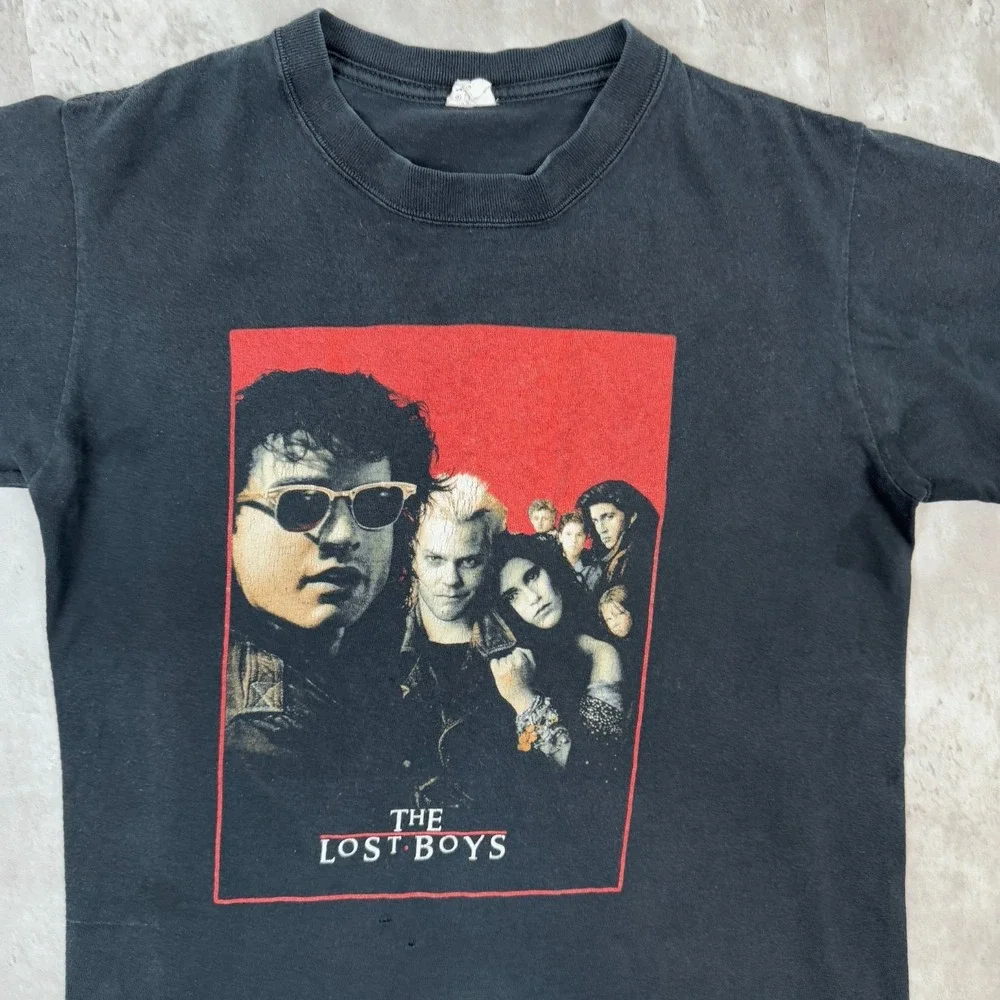 The Lost Boys T-Shirt Mens Small Black Double Sided Horror Vampire Movie Promo
